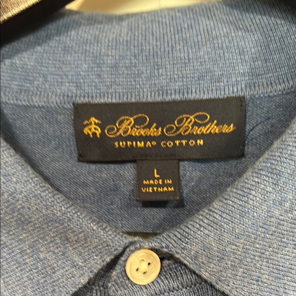 Brooks Brothers Blue Polo Supima Cotton Shirt - Picture 3 of 6
